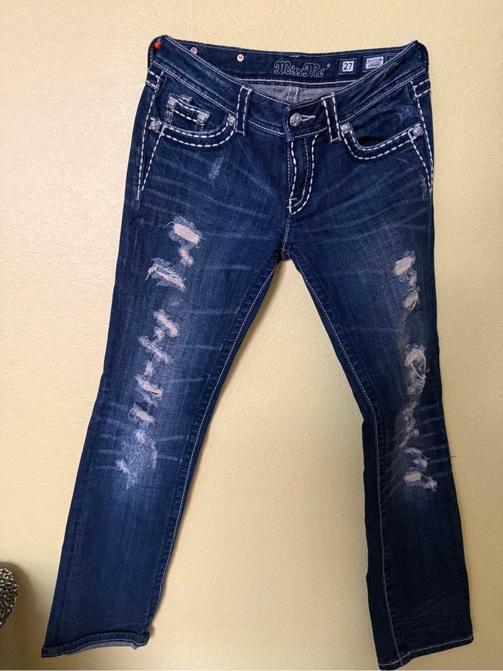 Miss Me Dark Blue Distressed Skinny Jeans